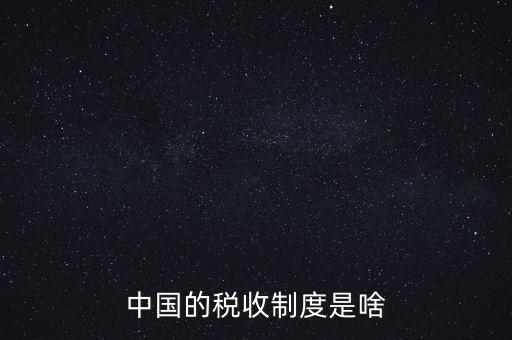 中國的稅收制度是啥