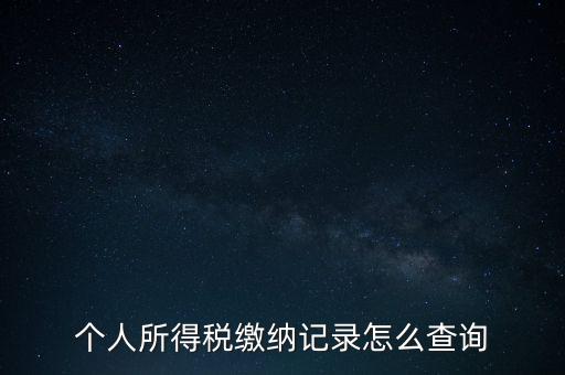 如何查詢個(gè)人所得稅繳納情況，個(gè)人所得稅繳納記錄怎么查詢