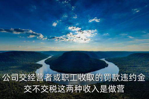 公司交經(jīng)營者或職工收取的罰款違約金交不交稅這兩種收入是做營