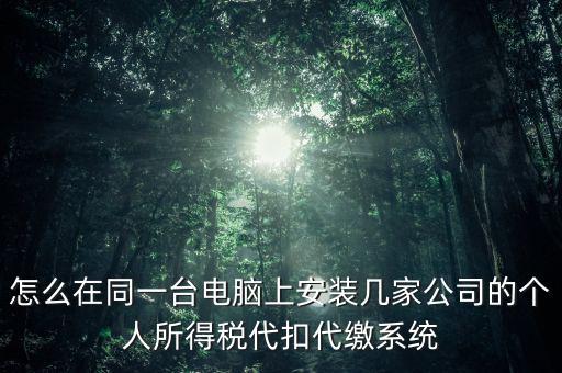 怎么在同一臺(tái)電腦上安裝幾家公司的個(gè)人所得稅代扣代繳系統(tǒng)