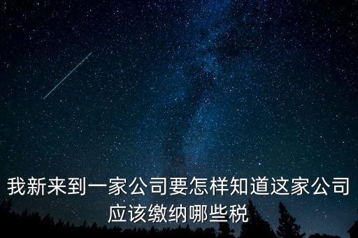 如何查稅種，我新來到一家公司要怎樣知道這家公司應(yīng)該繳納哪些稅