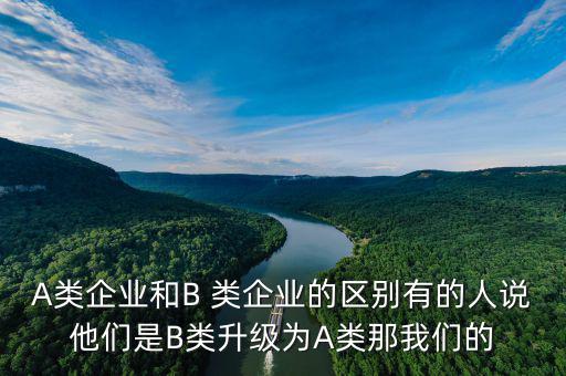 A類企業(yè)和B 類企業(yè)的區(qū)別有的人說(shuō)他們是B類升級(jí)為A類那我們的