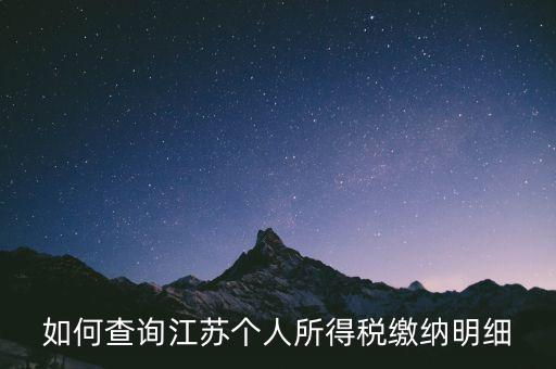 如何查詢江蘇個人所得稅繳納明細(xì)