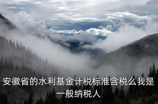 安徽省的水利基金如何報稅，安徽省的水利基金計稅標準含稅么我是一般納稅人