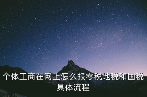 個體工商在網(wǎng)上怎么報零稅地稅和國稅具體流程