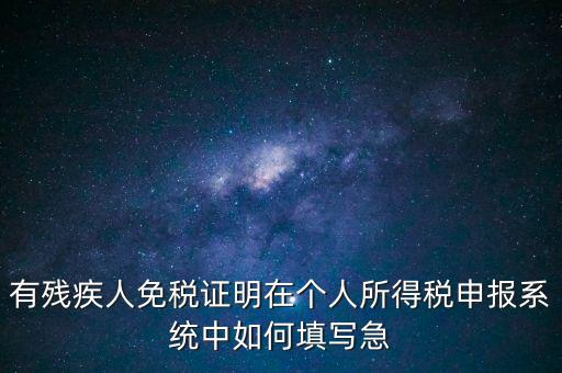 有殘疾人免稅證明在個人所得稅申報系統(tǒng)中如何填寫急