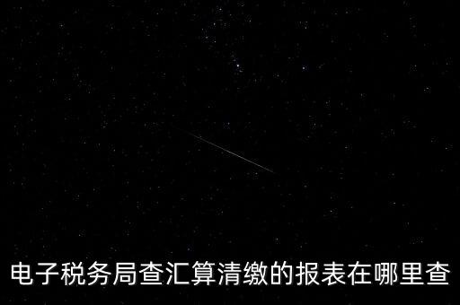 電子稅務(wù)局查匯算清繳的報表在哪里查