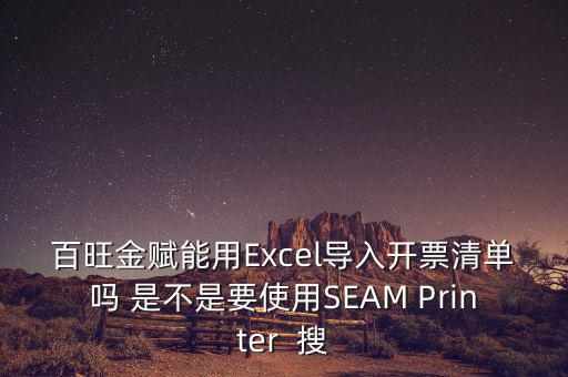 百旺金賦能用Excel導(dǎo)入開(kāi)票清單嗎 是不是要使用SEAM Printer  搜