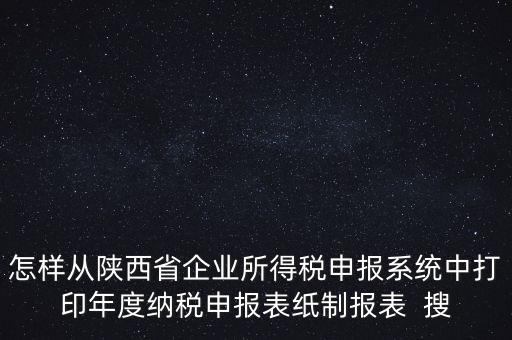 怎樣從陜西省企業(yè)所得稅申報(bào)系統(tǒng)中打印年度納稅申報(bào)表紙制報(bào)表  搜