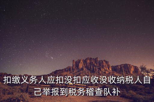 扣繳義務(wù)人應(yīng)扣沒(méi)扣應(yīng)收沒(méi)收納稅人自己舉報(bào)到稅務(wù)稽查隊(duì)補(bǔ)