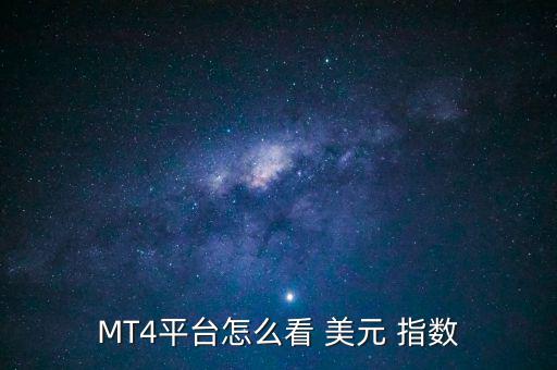 MT4平臺(tái)怎么看 美元 指數(shù)