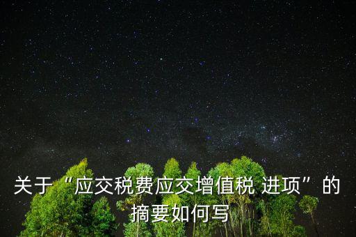 進(jìn)項(xiàng)稅額轉(zhuǎn)出摘要怎么寫,貸:應(yīng)交稅金-未交增值稅