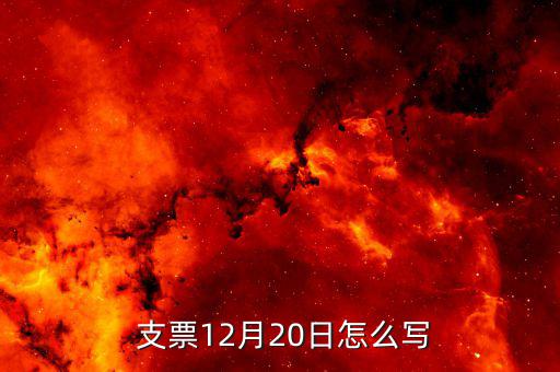  支票12月20日怎么寫