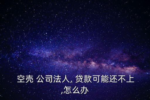  空殼 公司法人, 貸款可能還不上,怎么辦