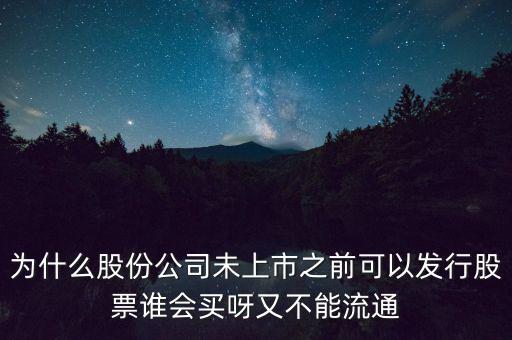 為什么股份公司未上市之前可以發(fā)行股票誰會買呀又不能流通