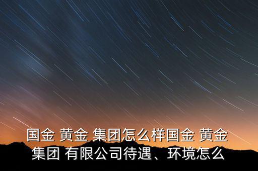 國金 黃金 集團怎么樣國金 黃金 集團 有限公司待遇、環(huán)境怎么