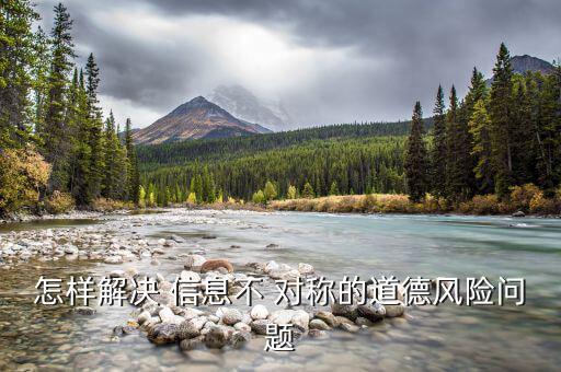 怎樣解決 信息不 對(duì)稱的道德風(fēng)險(xiǎn)問(wèn)題