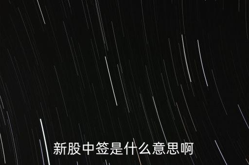 中簽號什么意思，新股的中簽號在哪里查詢呀