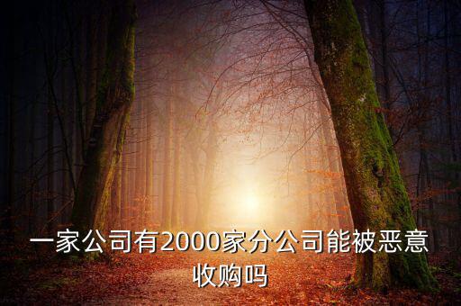 初靈信息為什么要并購(gòu)，一家公司有2000家分公司能被惡意收購(gòu)嗎