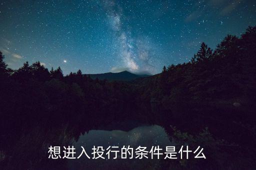 投行業(yè)務(wù)需要什么條件，想進(jìn)入投行的條件是什么