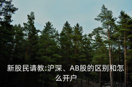 新股民請教:滬深、AB股的區(qū)別和怎么開戶