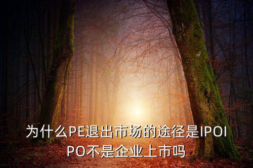 pe為什么要退出，為什么PE退出市場的途徑是IPOIPO不是企業(yè)上市嗎