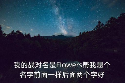 石油戰(zhàn)對的名字什么好，我的戰(zhàn)對名是FIowers幫我想個名字前面一樣后面兩個字好