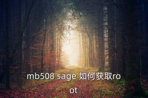 mb508 sage 如何獲取root