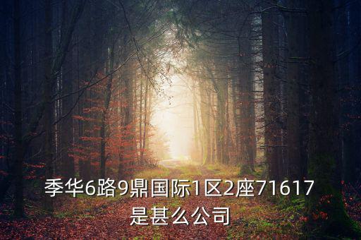 季華6路9鼎國際1區(qū)2座71617是甚么公司