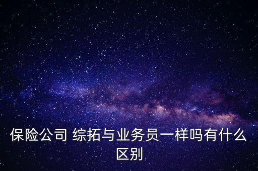 保險公司 綜拓與業(yè)務員一樣嗎有什么區(qū)別