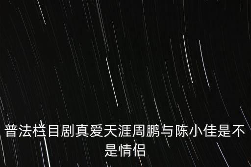 普法欄目劇真愛天涯周鵬與陳小佳是不是情侶