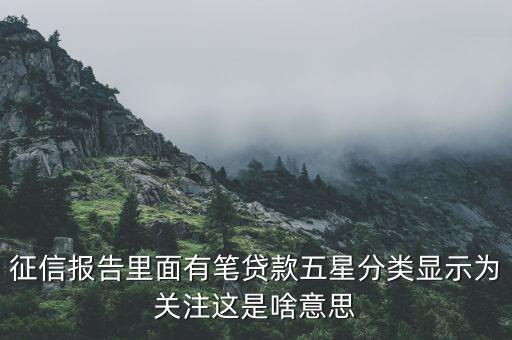 什么叫信用關注，征信報告里面有筆貸款五星分類顯示為關注這是啥意思