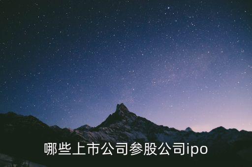 哪些上市公司參股公司ipo