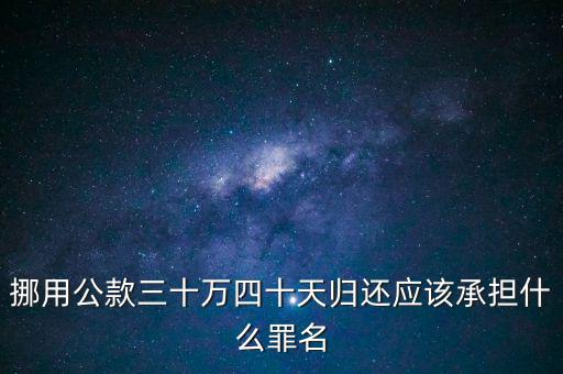 挪用公款三十萬四十天歸還應該承擔什么罪名