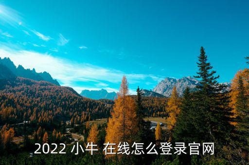 2022 小牛 在線(xiàn)怎么登錄官網(wǎng)