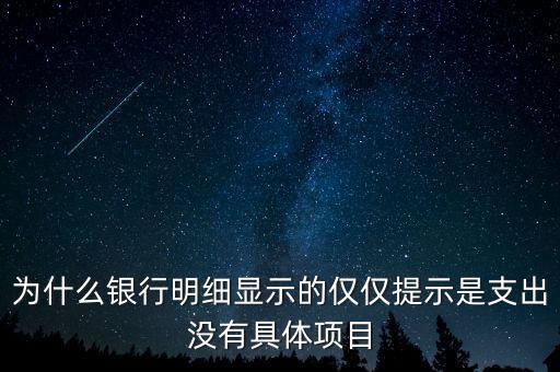 為什么銀行明細顯示的僅僅提示是支出沒有具體項目