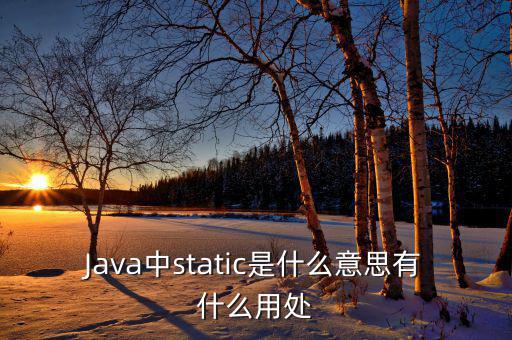 中翌靜態(tài)是什么，Java中static是什么意思有什么用處