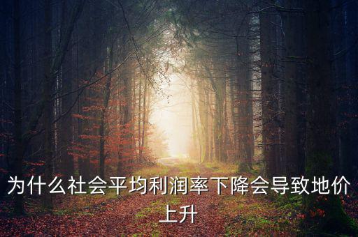 為什么社會平均利潤率下降會導(dǎo)致地價上升