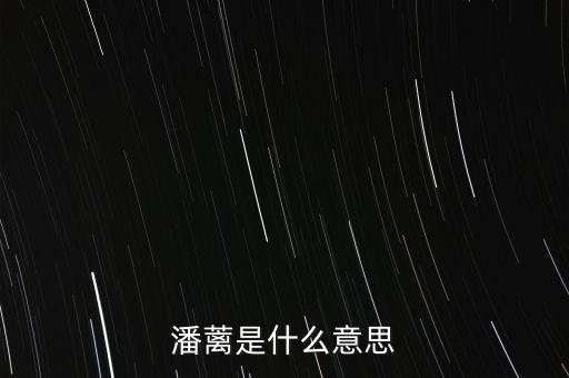 背蘺是什么意思，潘蘺是什么意思