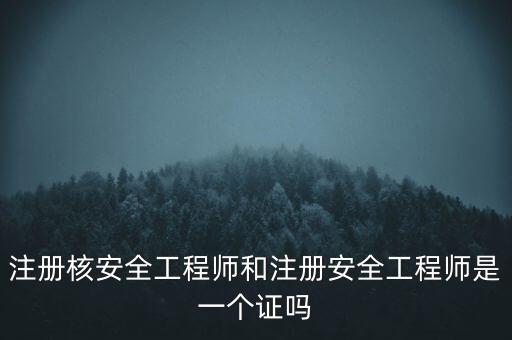 注冊(cè)核安全工程師和注冊(cè)安全工程師是一個(gè)證嗎