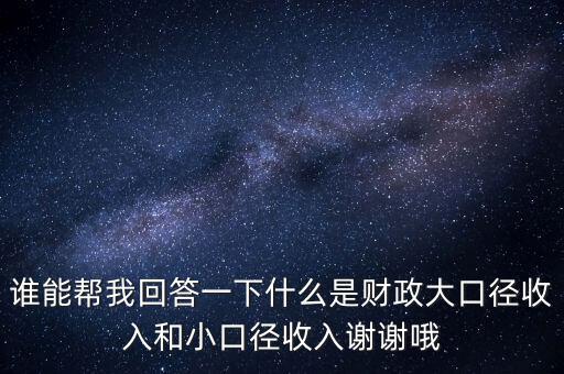 財務(wù)口徑是什么，誰能幫我回答一下什么是財政大口徑收入和小口徑收入謝謝哦