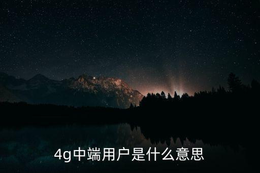 4g中端用戶是什么意思