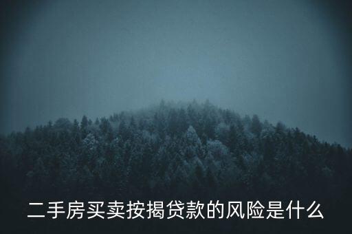 二手房買賣按揭貸款的風(fēng)險(xiǎn)是什么