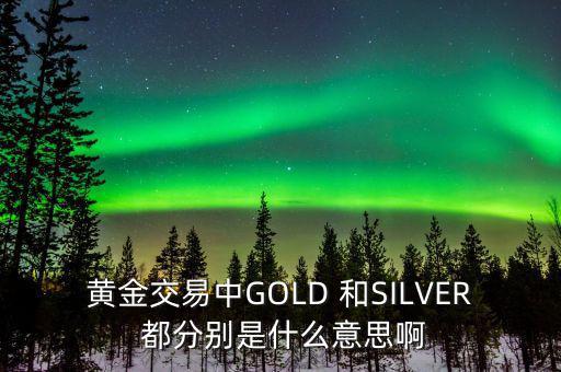 黃金交易中GOLD 和SILVER 都分別是什么意思啊