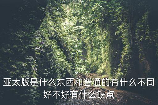 亞太版是什么東西和普通的有什么不同好不好有什么缺點(diǎn)