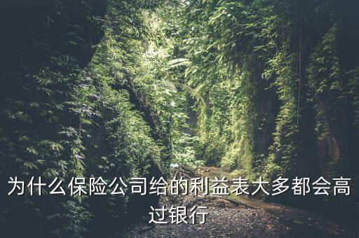 為什么保險(xiǎn)公司給的利益表大多都會(huì)高過銀行