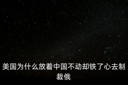 美國為什么放著中國不動(dòng)卻鐵了心去制裁俄