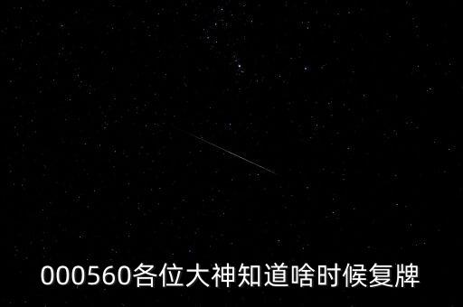 000560各位大神知道啥時候復牌