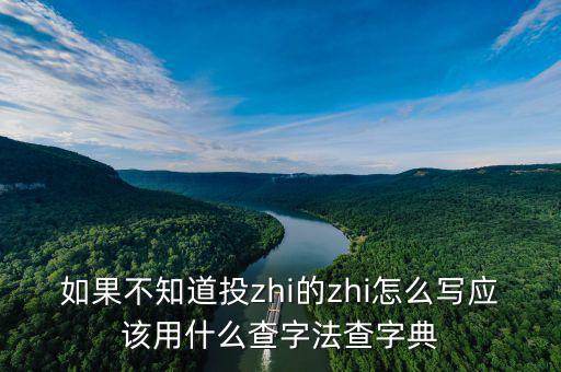 投先查是什么，如果不知道投zhi的zhi怎么寫應該用什么查字法查字典