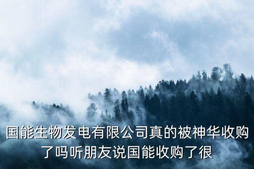 國(guó)能生物發(fā)電有限公司真的被神華收購(gòu)了嗎聽(tīng)朋友說(shuō)國(guó)能收購(gòu)了很